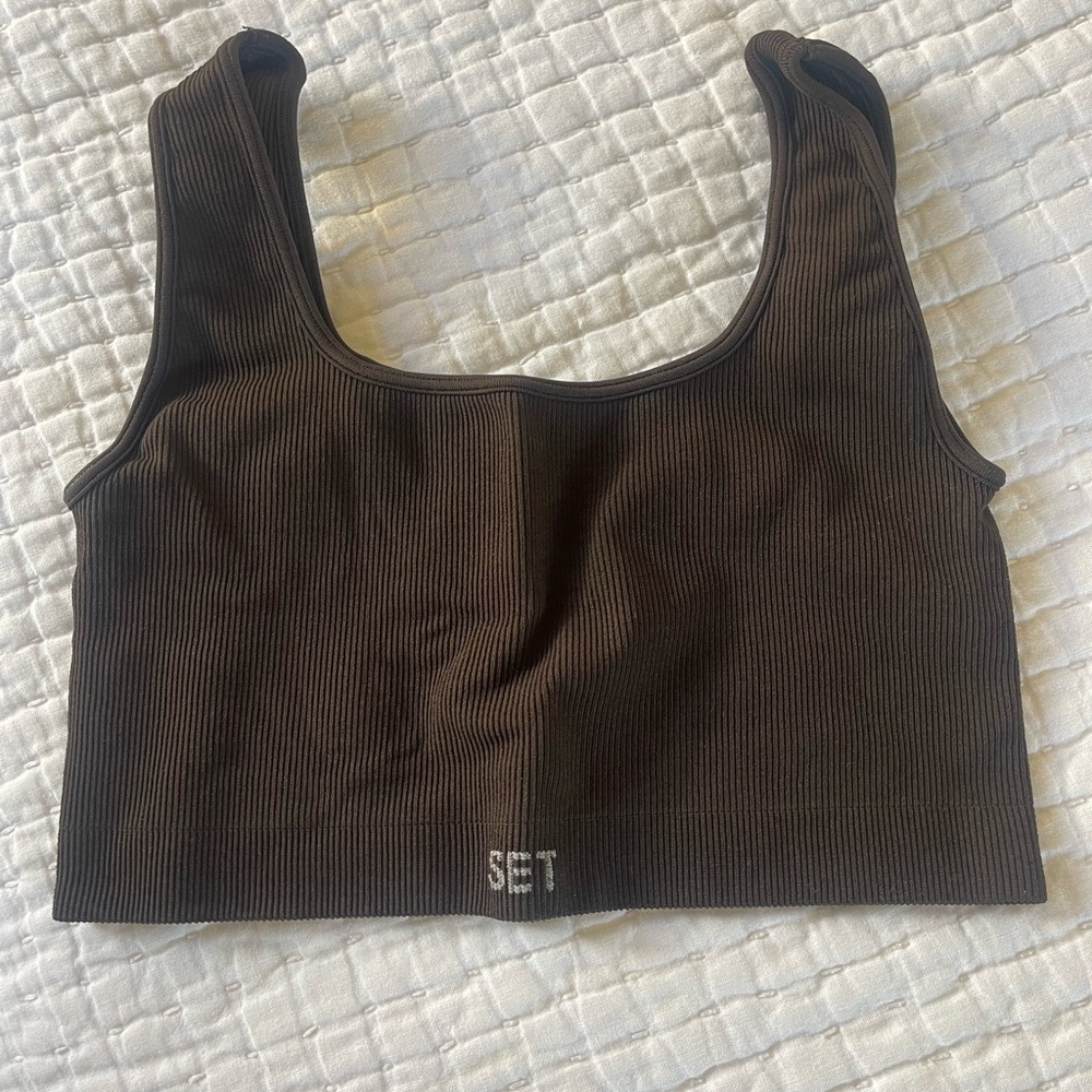 Set Active Brown Tank Bra